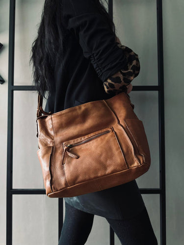 Crossbody Raw Boheme XL – Cognac