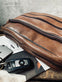 Crossbody Zipper brown leather - VIAMAJA