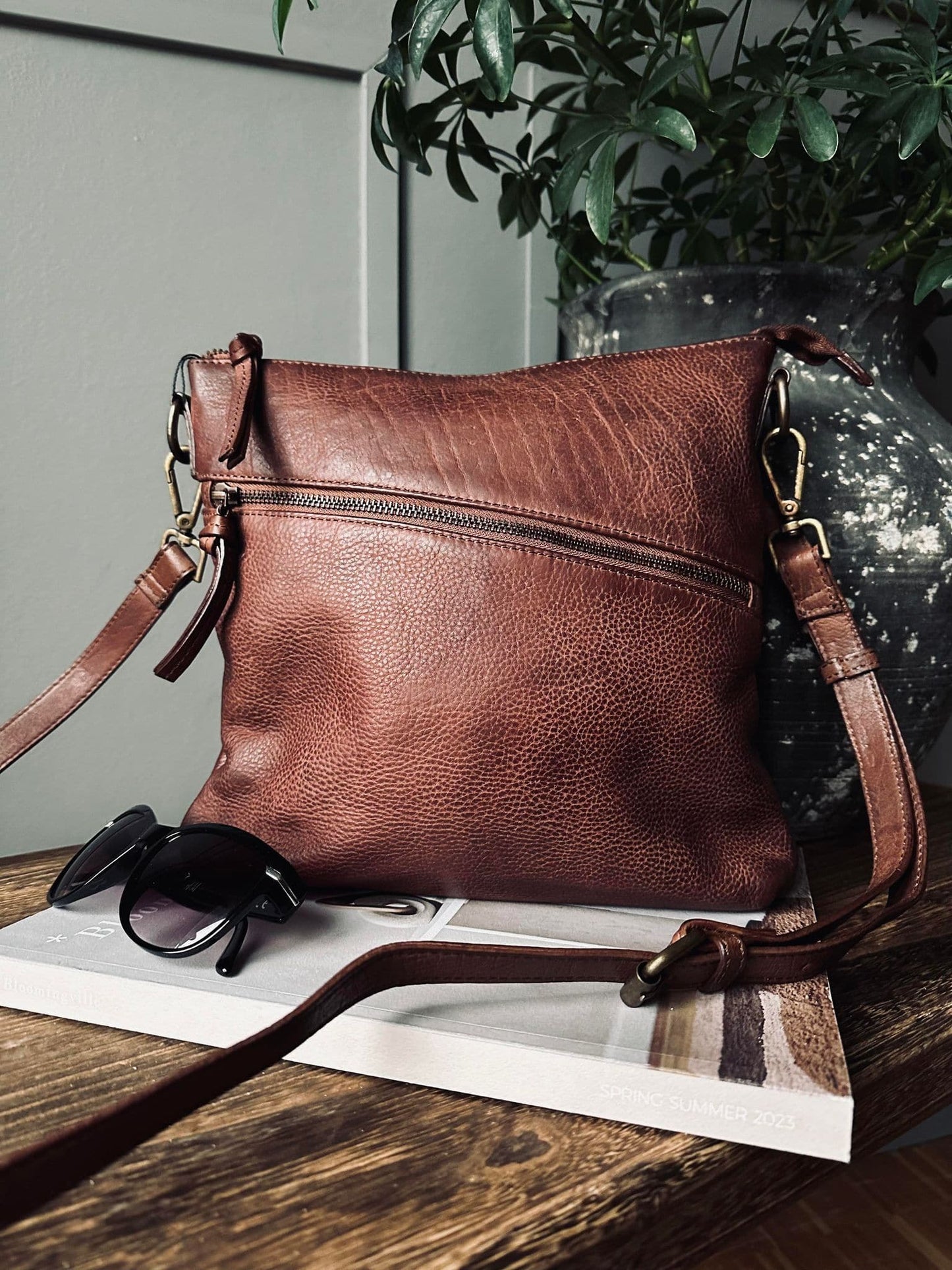 Crossover Annie Dark cognac - Washed cow - VIAMAJA.DK