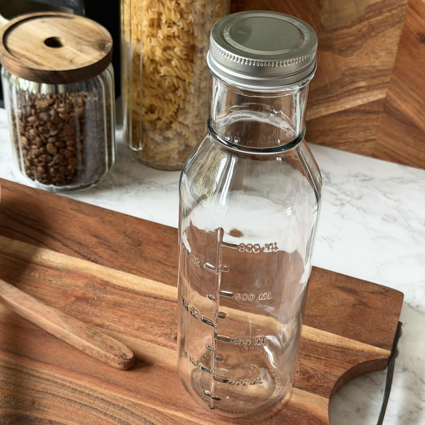 Glasflaske med Måleenheder - 1000 ml