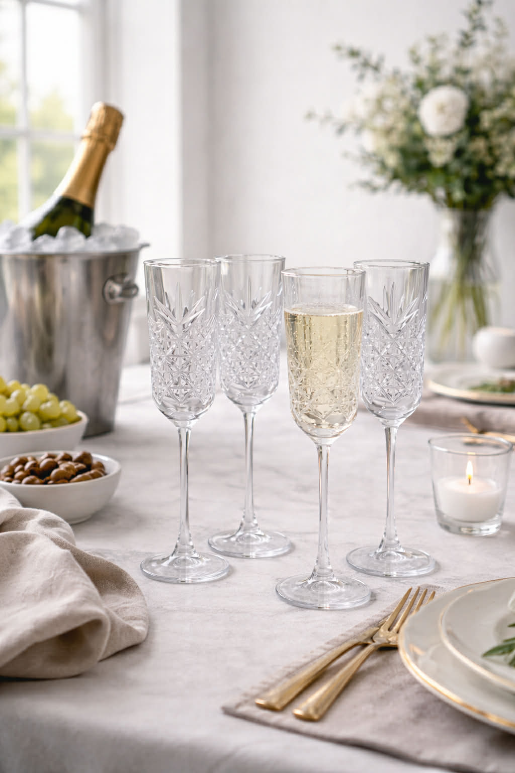 Champagneglas - 4 stk
