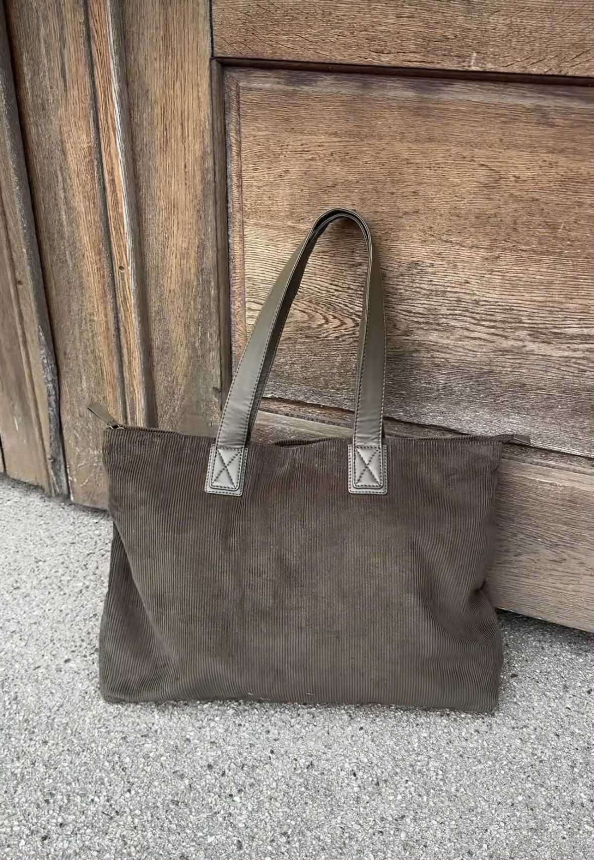 Shopper Fløjl - Army