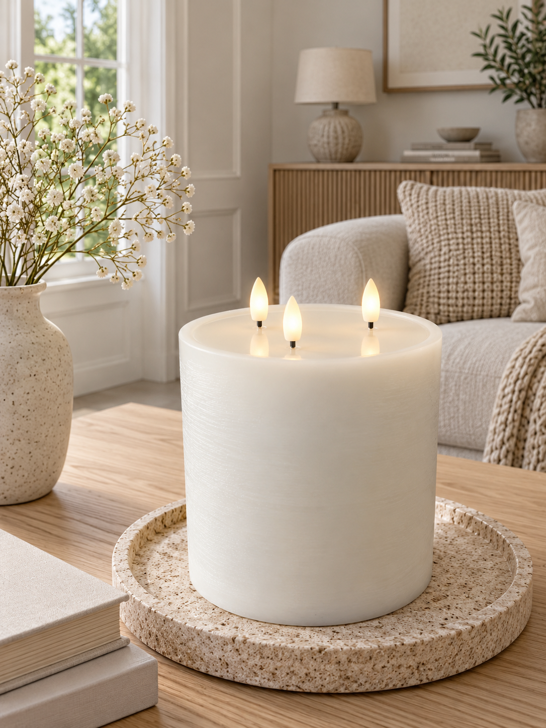 LED bloklys med 3 væger - Whisper white