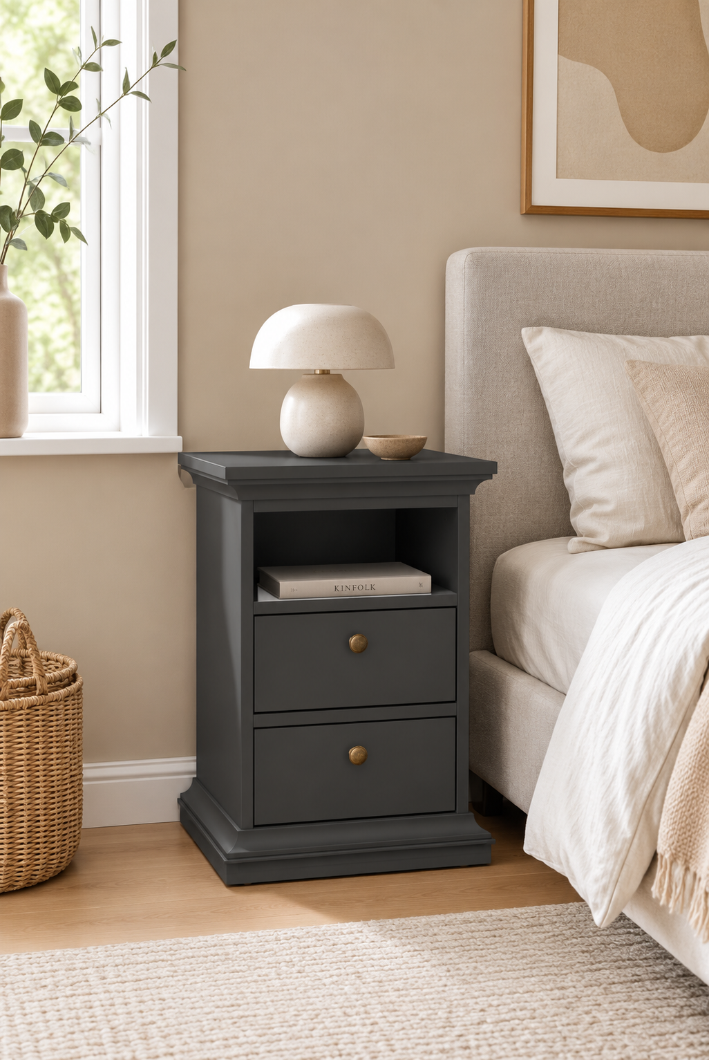 Natbord Paris Grey – 2 skuffer