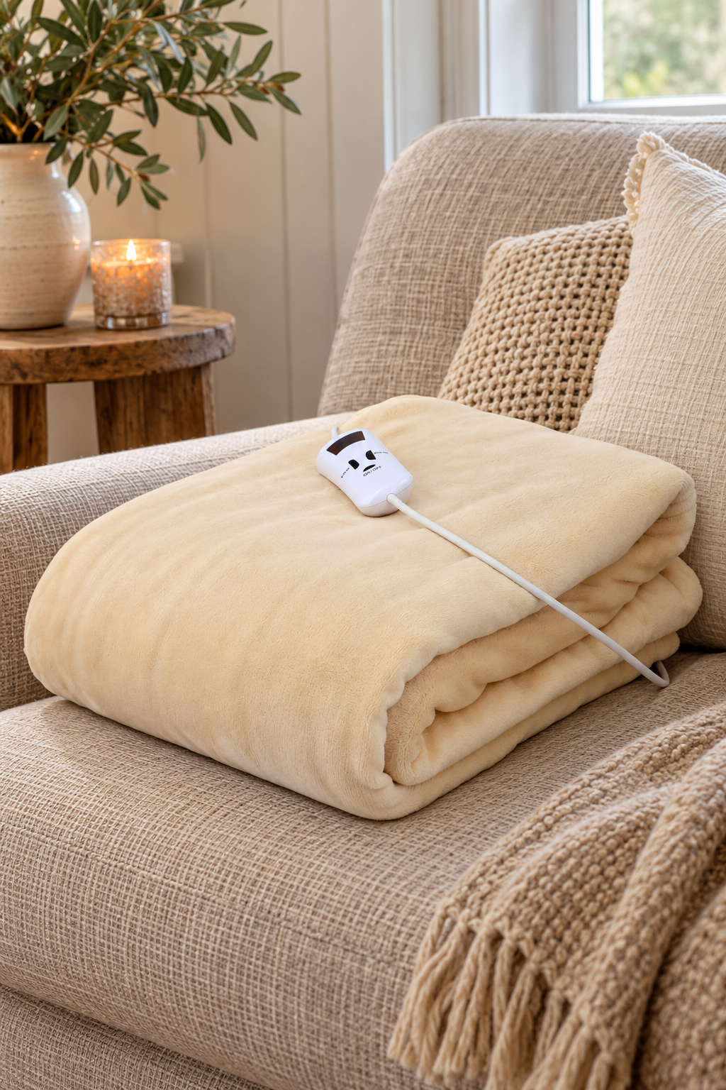 Elektrisk varmetæppe - 130x180 – beige