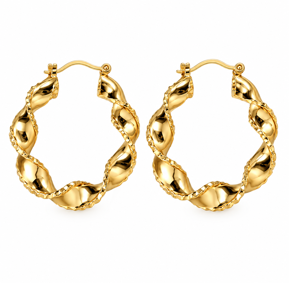Øreringe Cora hoops - 18k forgyldt