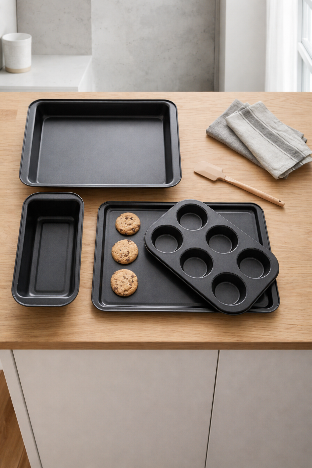 Bradepander og forme – Sæt af 4 stk Non Stick