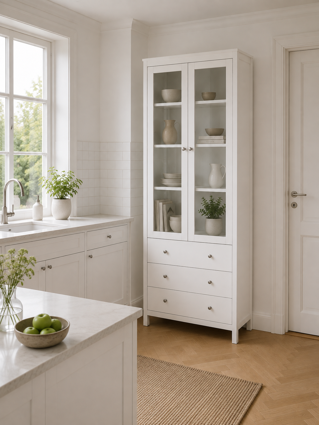 Vitrineskab Nordic white