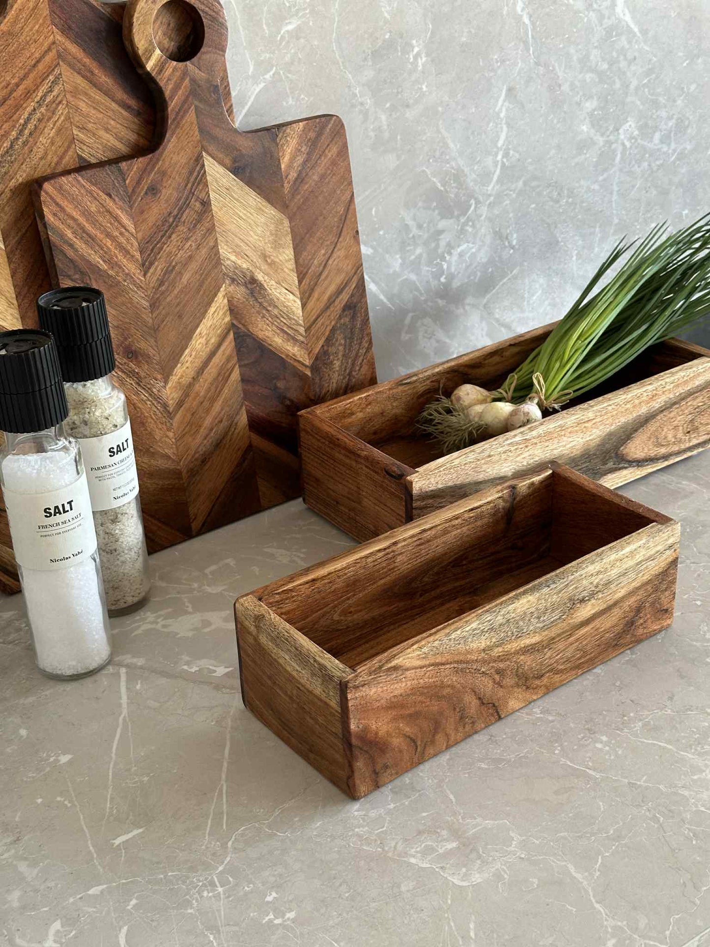 Kasser Akacie - Sæt med 2 stk.