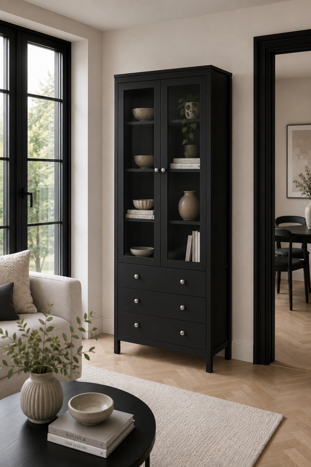 Vitrineskab Nordic black