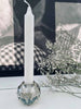 Diamant Lysestage i champagnefarvet glas