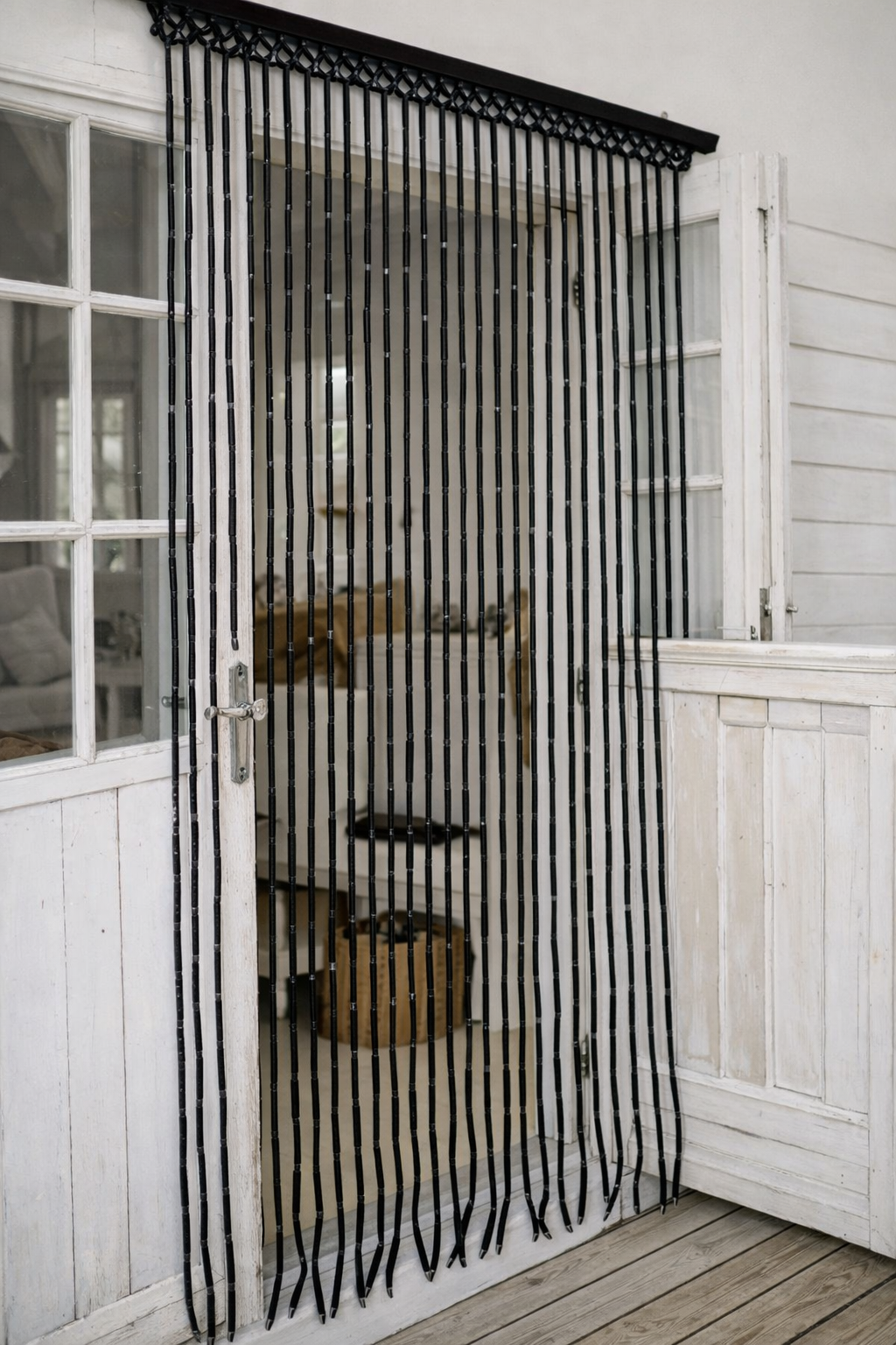 Forhæng i Bambus Sort - 90x180
