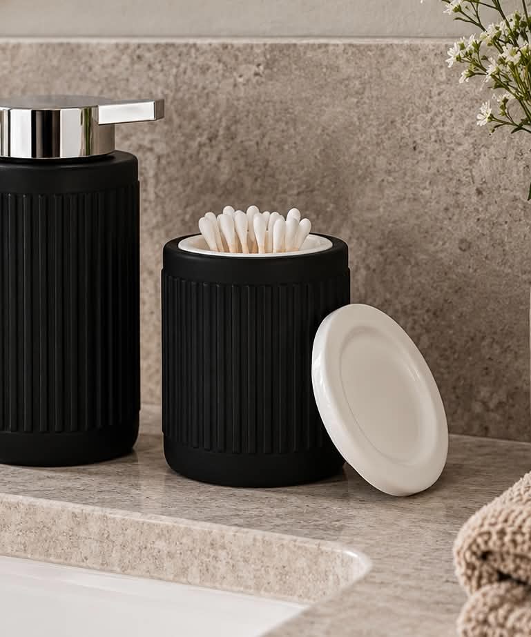 Opbevaringskrukke Daily Soft – Hvid/Sort Porcelæn