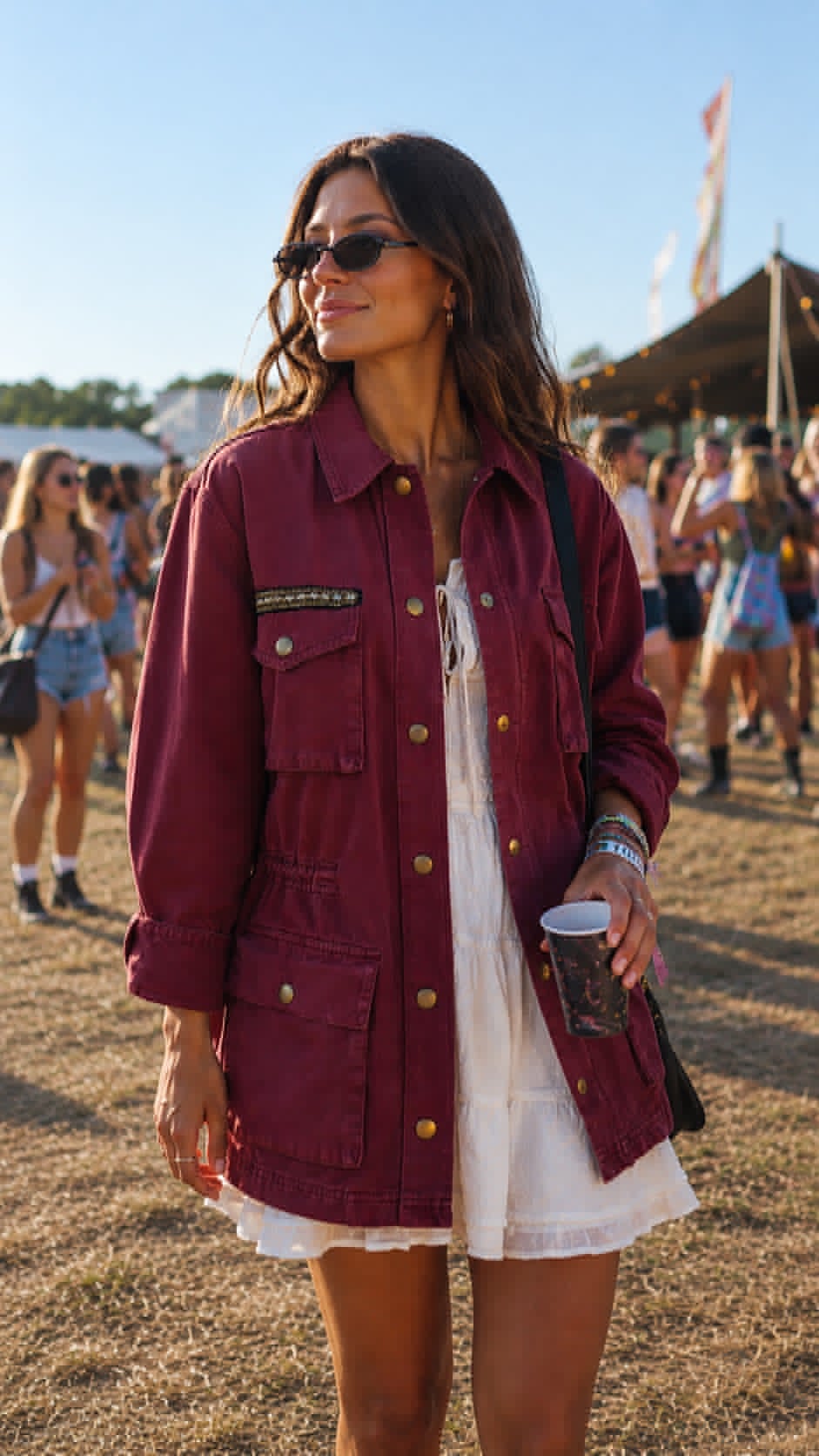 Jakke cargo - Burgundy