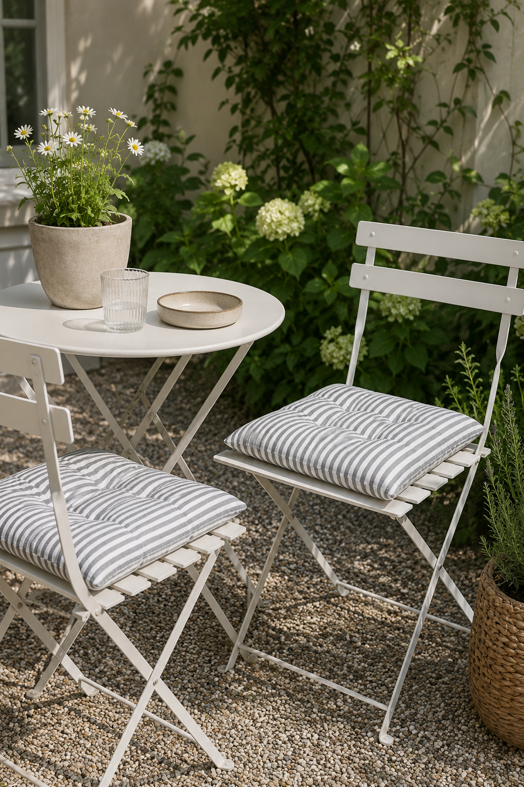 Havehynde futon – Grå / Hvid 40×40