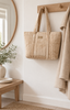Shopper beige velvet