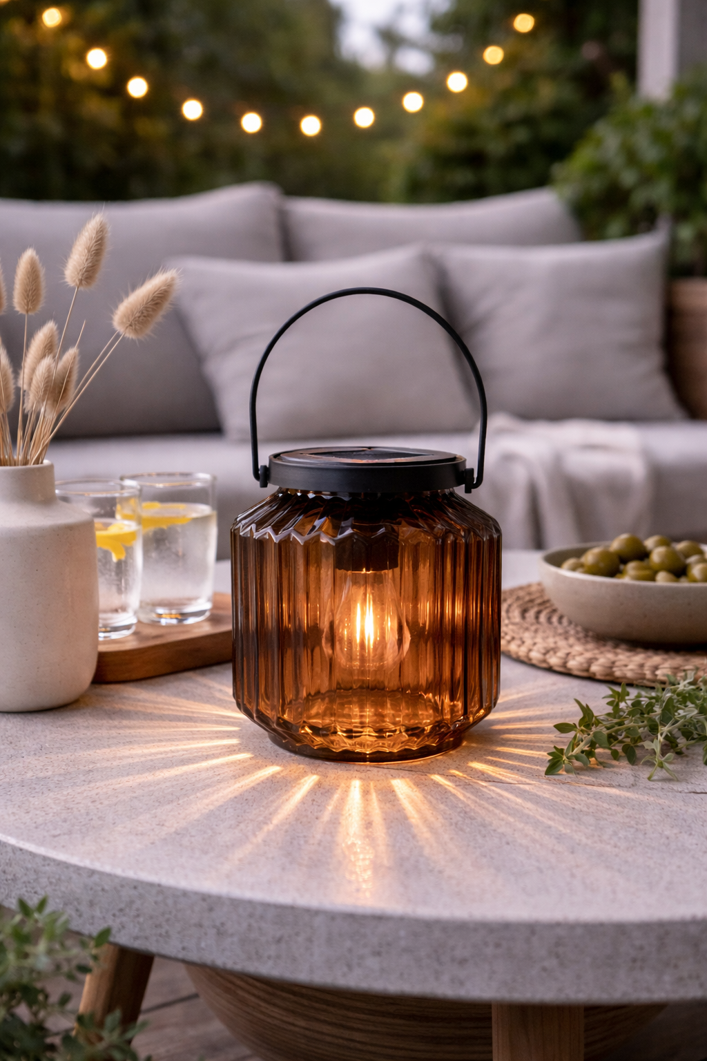 Lanterne med solceller – Wilma Beige
