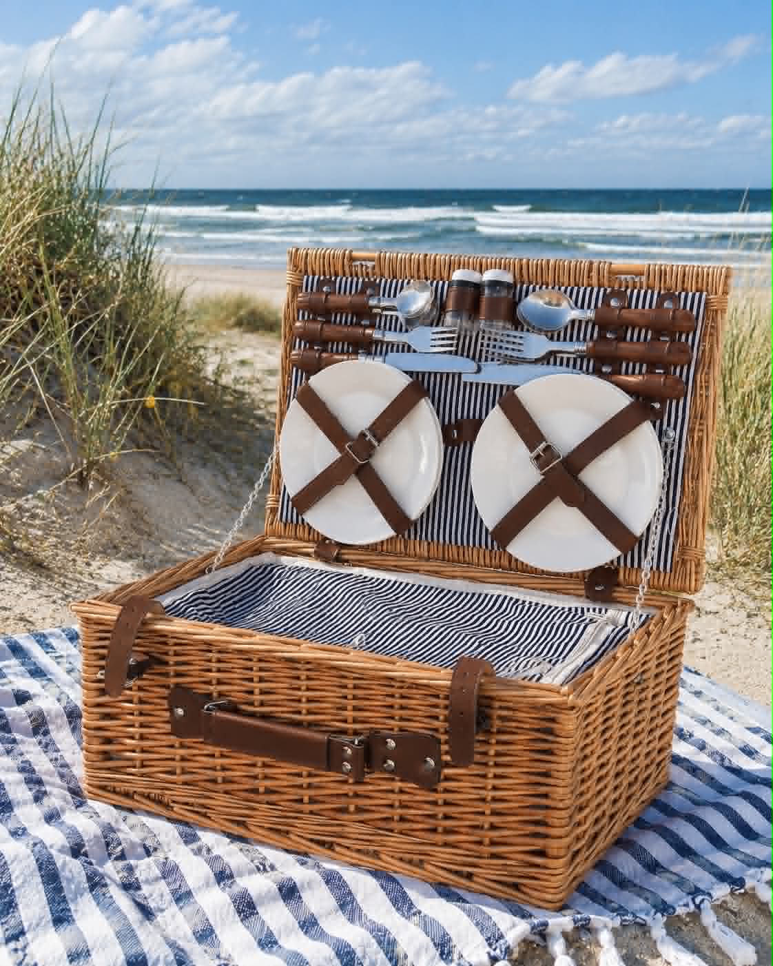 Picnickurv med indhold til 4 personer - DELUXE