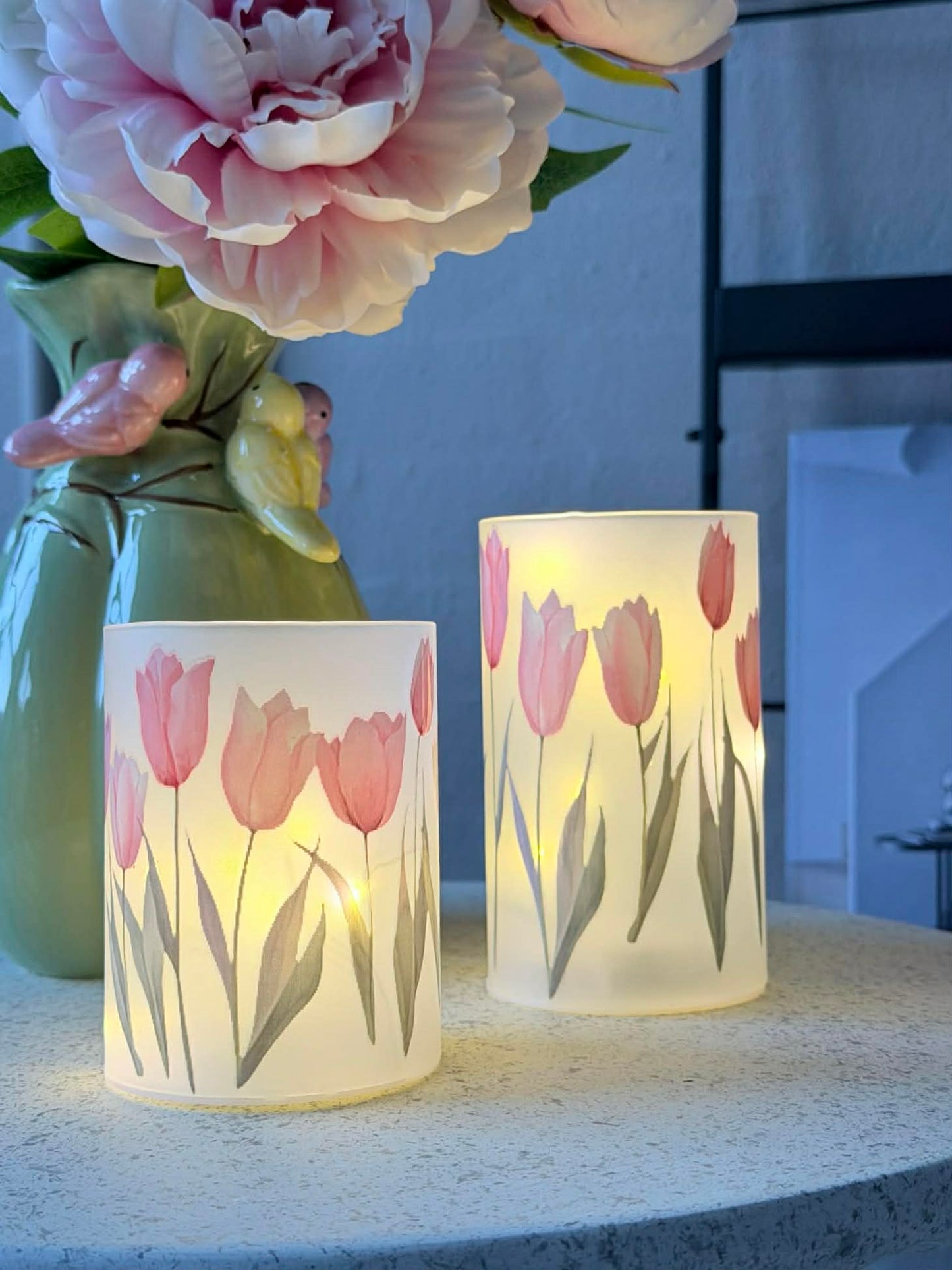 Tulipan stager med led lys - 2 stk.