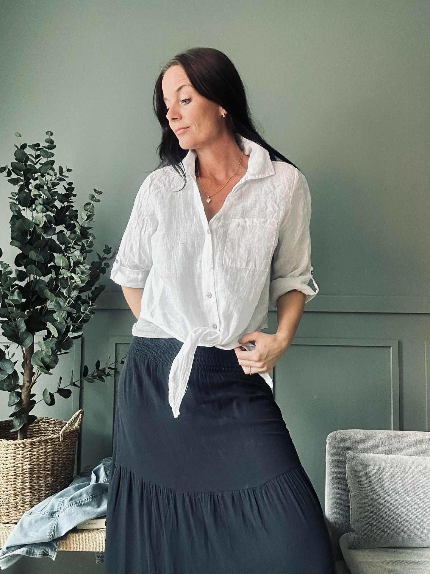 Skjorte NALA hvid - 100% hør