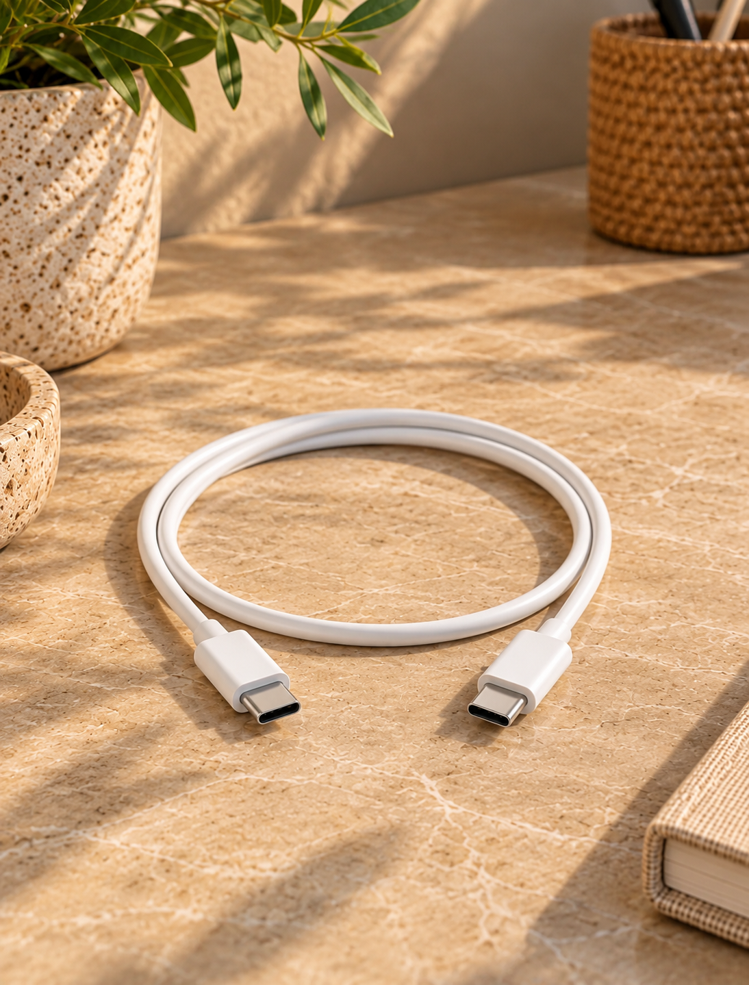 Opladerkabel USB-C til USB-C - 1 m hvid