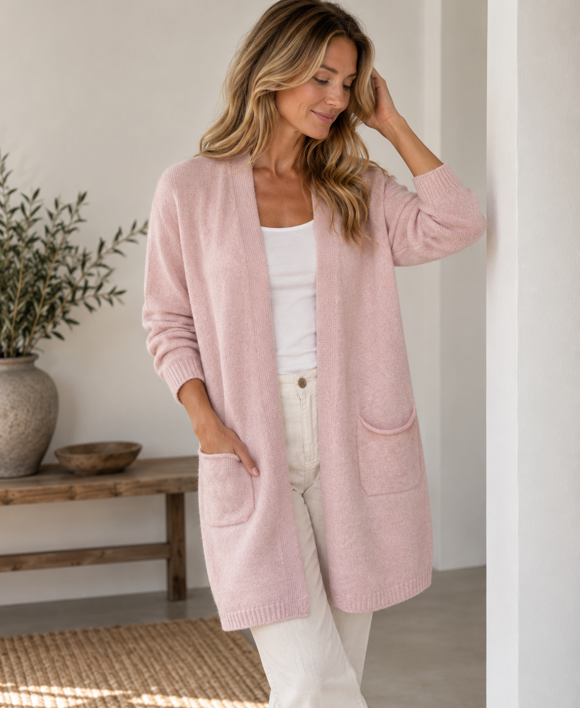 Cardigan soft rose