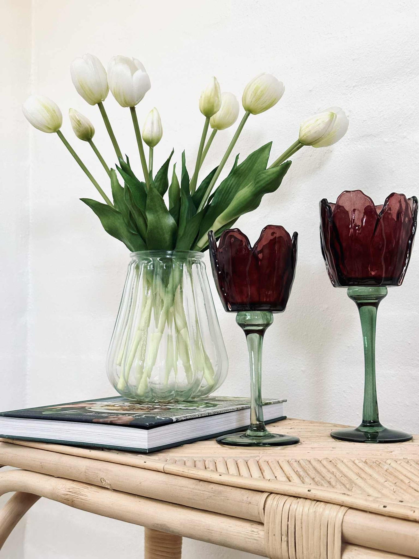 Lysestage flower - Vinrød / grøn