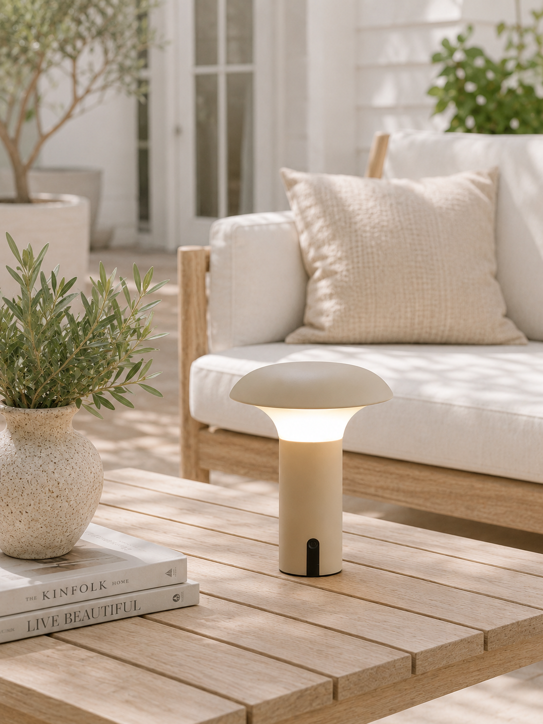 Genopladelig lampe til inde og ude