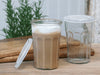 Fransk Latte kaffeglas m. riller og låg – 500ml