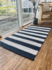 Gulvtæppe BRED STRIB - 70x140cm koks / natur