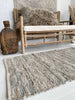 Gulvtæppe i flettet læder - 70x140cm Lyse natur farver