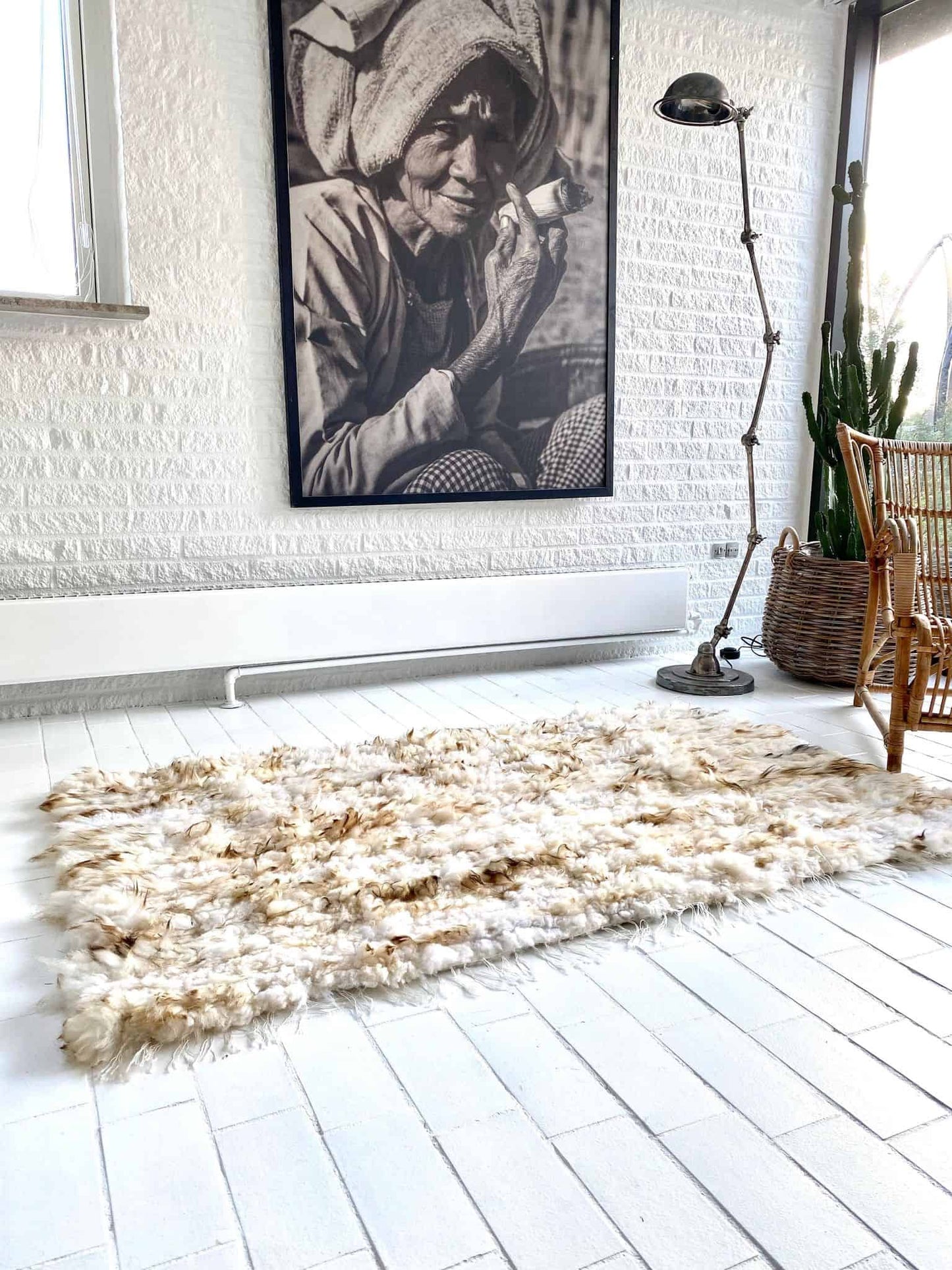 Gulvtæppe i håndsyet lammeskind - 90x150 - VIAMAJA.DK