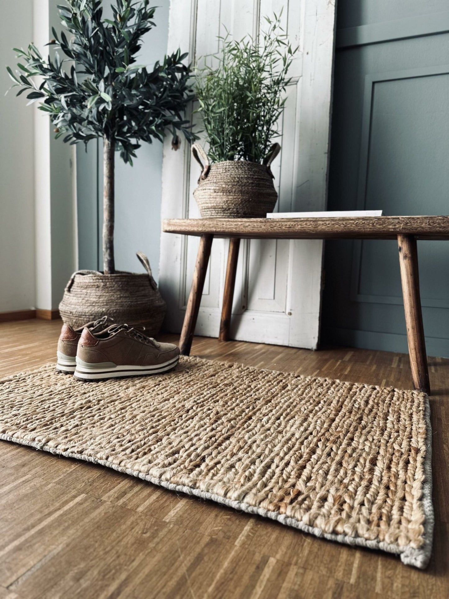 Gulvtæppe i kraftig Sumak jute – 60×90 cm - VIAMAJA.DK