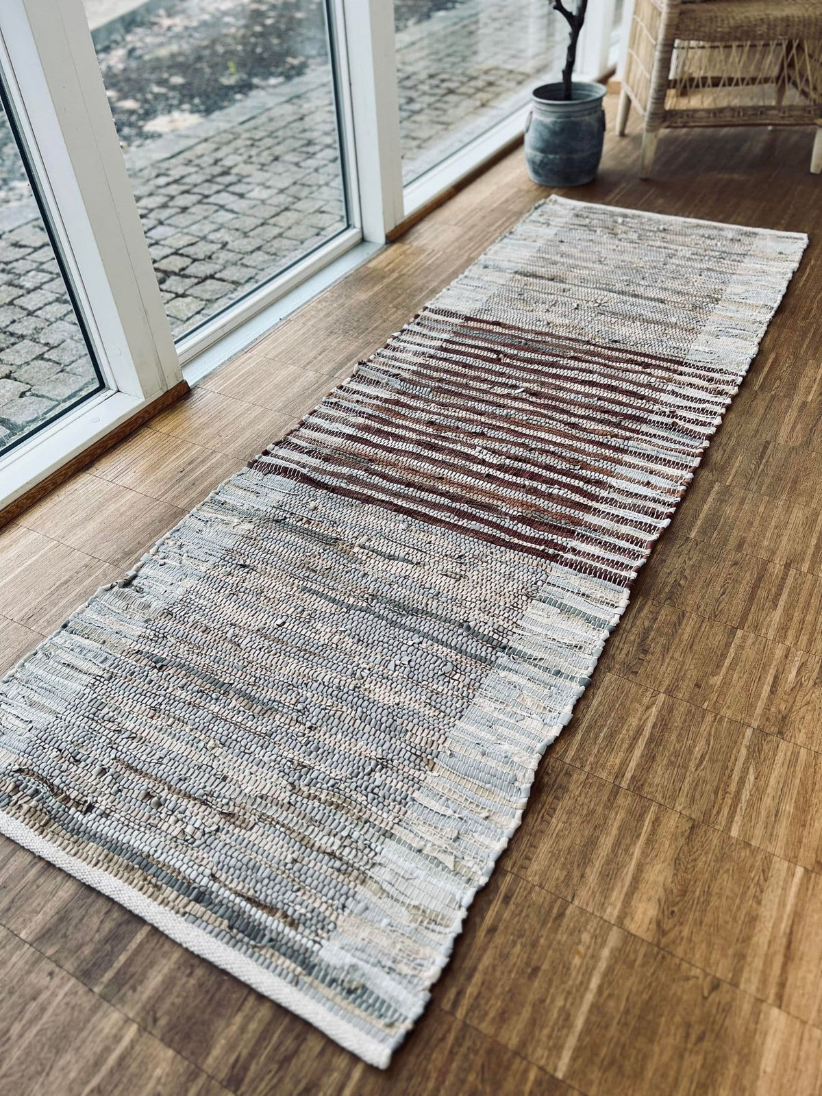 Gulvtæppe i læder - 70x200cm Natur / Brun - VIAMAJA.DK