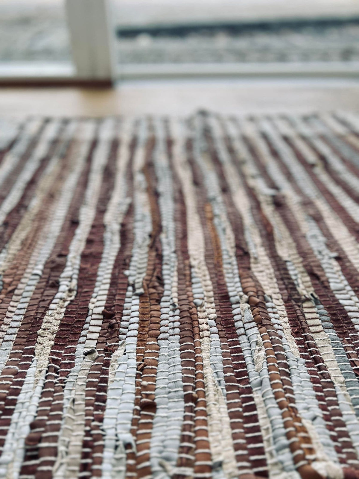 Gulvtæppe i læder - 70x200cm Natur / Brun - VIAMAJA.DK