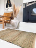 Gulvtæppe i Oliven skind og jute / bademåtte – 60x90cm