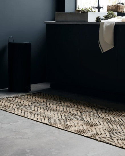 Gulvtæppe løber i Jute - ZIGZAG 90x300cm - VIAMAJA.DK