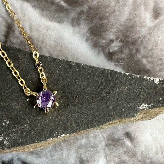 Halskæde Gia - Forgyldt sterling sølv m. Zirkon - VIAMAJA.DK