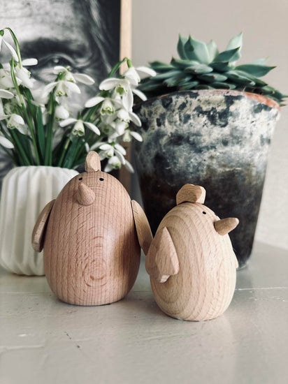 Høne 8,8cm – Bøg stor - VIAMAJA.DK