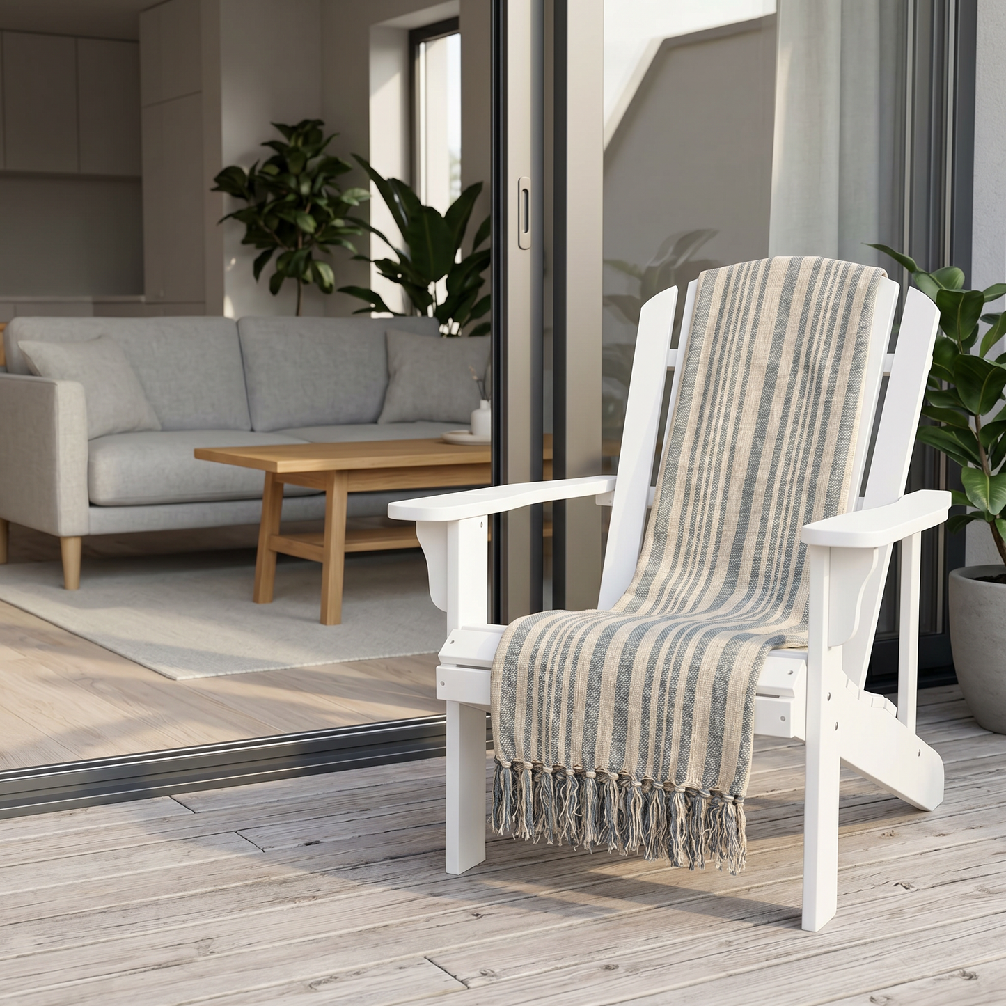Plaid SKAGEN - Blå strib