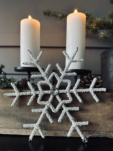 Juleophæng 21cm Snefnug white mix