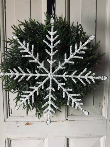 Juleophæng 35cm Snefnug White mix