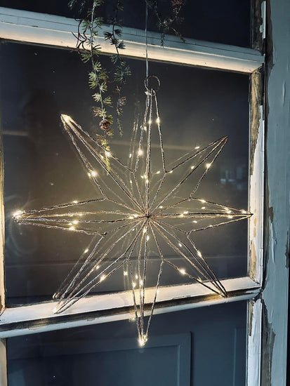 Julestjerne med LED Lys 40cm - timerfunktion - VIAMAJA.DK