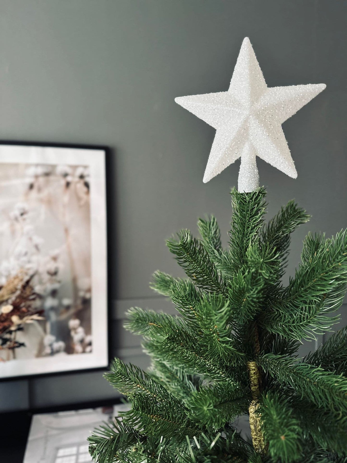 Julestjerne til juletræ - Hvid - VIAMAJA.DK