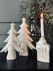 Juletræ 17cm - Hvid porcelæn