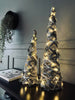Kegle med LED lys og gran -  H 60cm