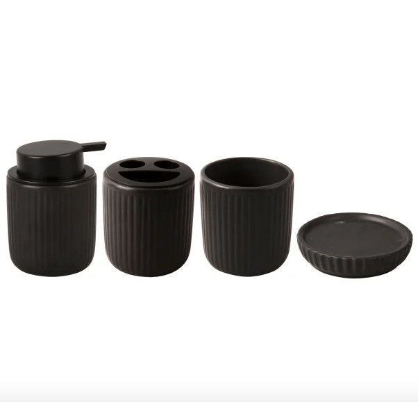 Keramik serie Black Zen i keramik - 4 dele - VIAMAJA.DK