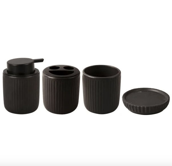 Keramik serie Black Zen i keramik - 4 dele - VIAMAJA.DK