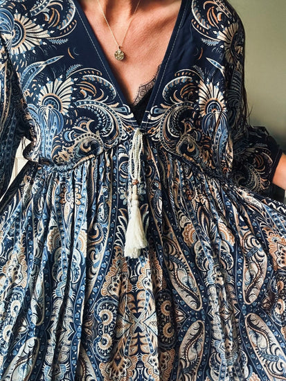 Kjole Boheme blue - VIAMAJA.DK