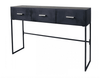 Konsolbord m. 3 skuffer i sort metal
